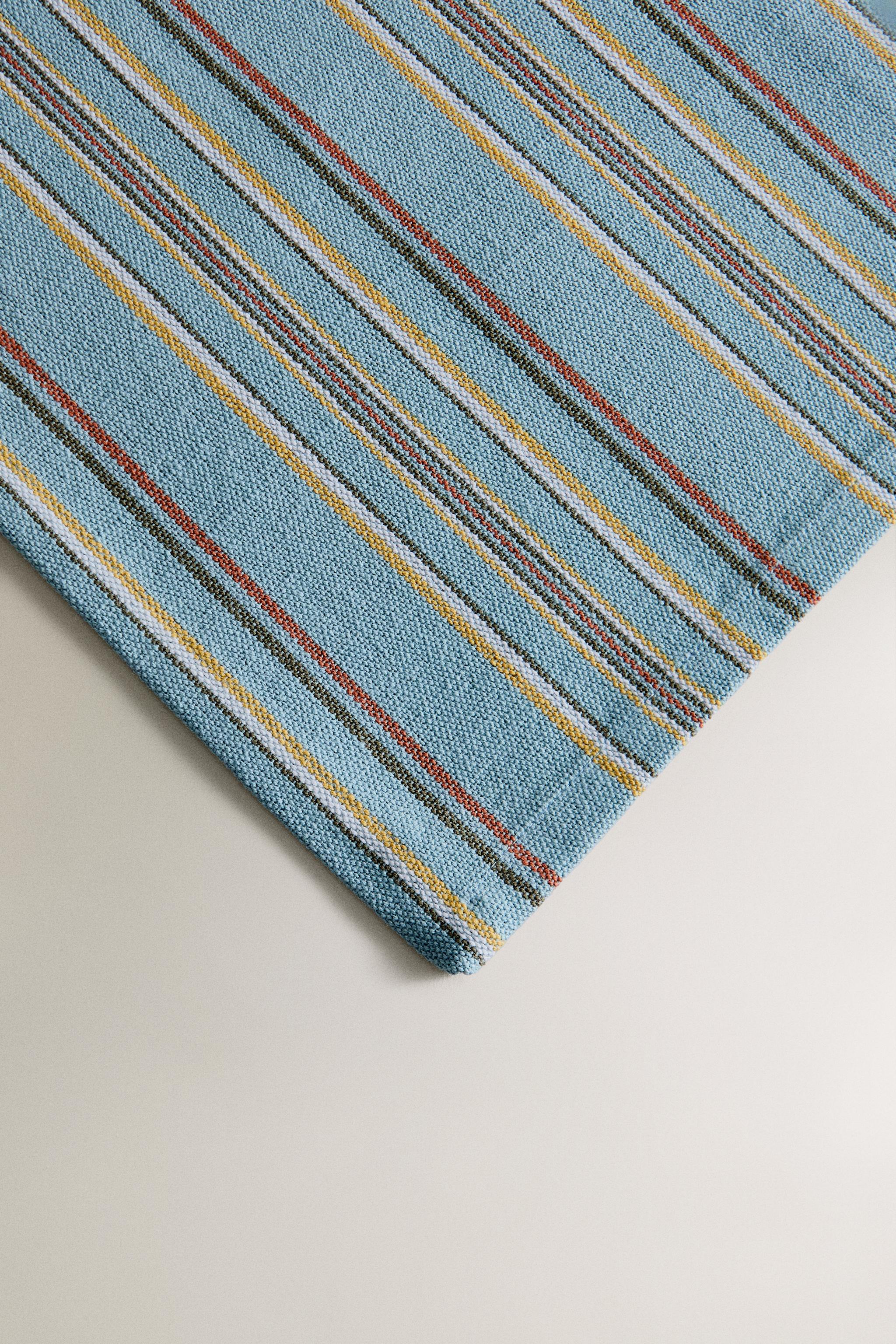 LOT SERVIETTES DE TABLE COTON RAYURES MULTICOLRES (LOT 4)